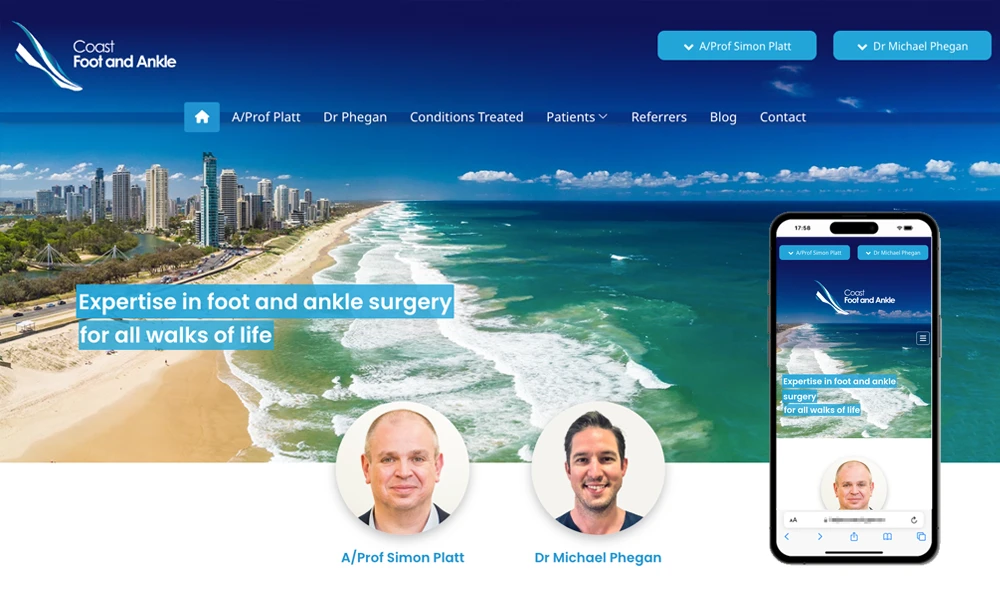 Gold Coast Orthopaedic surgeon website design