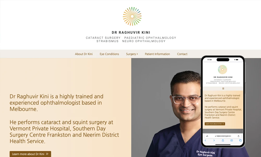 Melbourne ophthalmologist website design